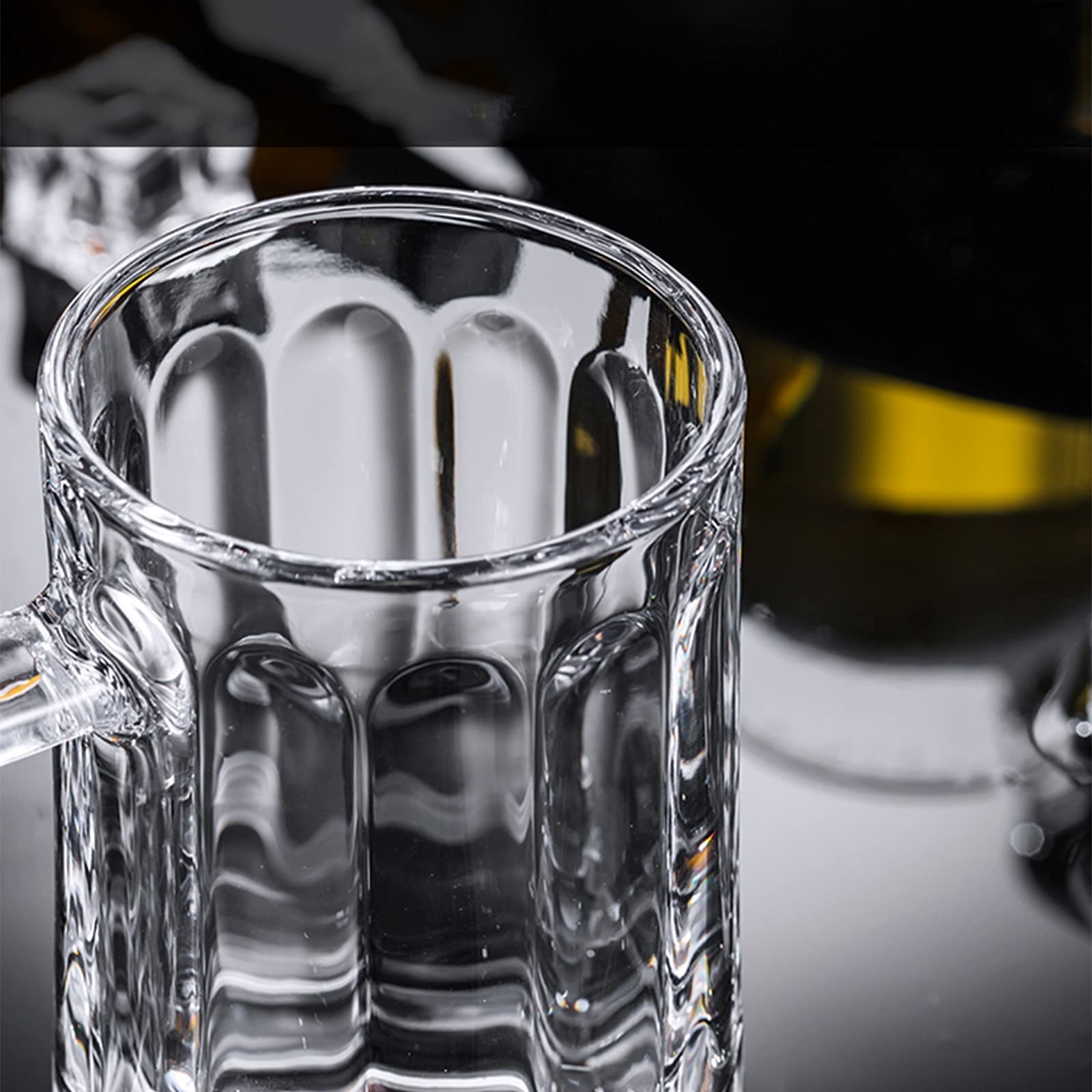 YKMYXZ， Personalisiertes Pint-Glas, Bierbecher, Bierkrug, klassische große Bierkrug-Gläser mit Henkel, Party-Pub-Becher, klares Glas, 14 Unzen