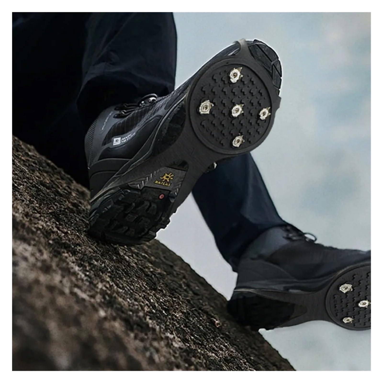 Anti-Rutsch-Spikes Klettersteigeisen, 5 Paar, 5/8-Zahn-Antirutschspikes for Outdoor-Aktivitäten Wie Bergsteigen, Schneewandern Und Skifahren