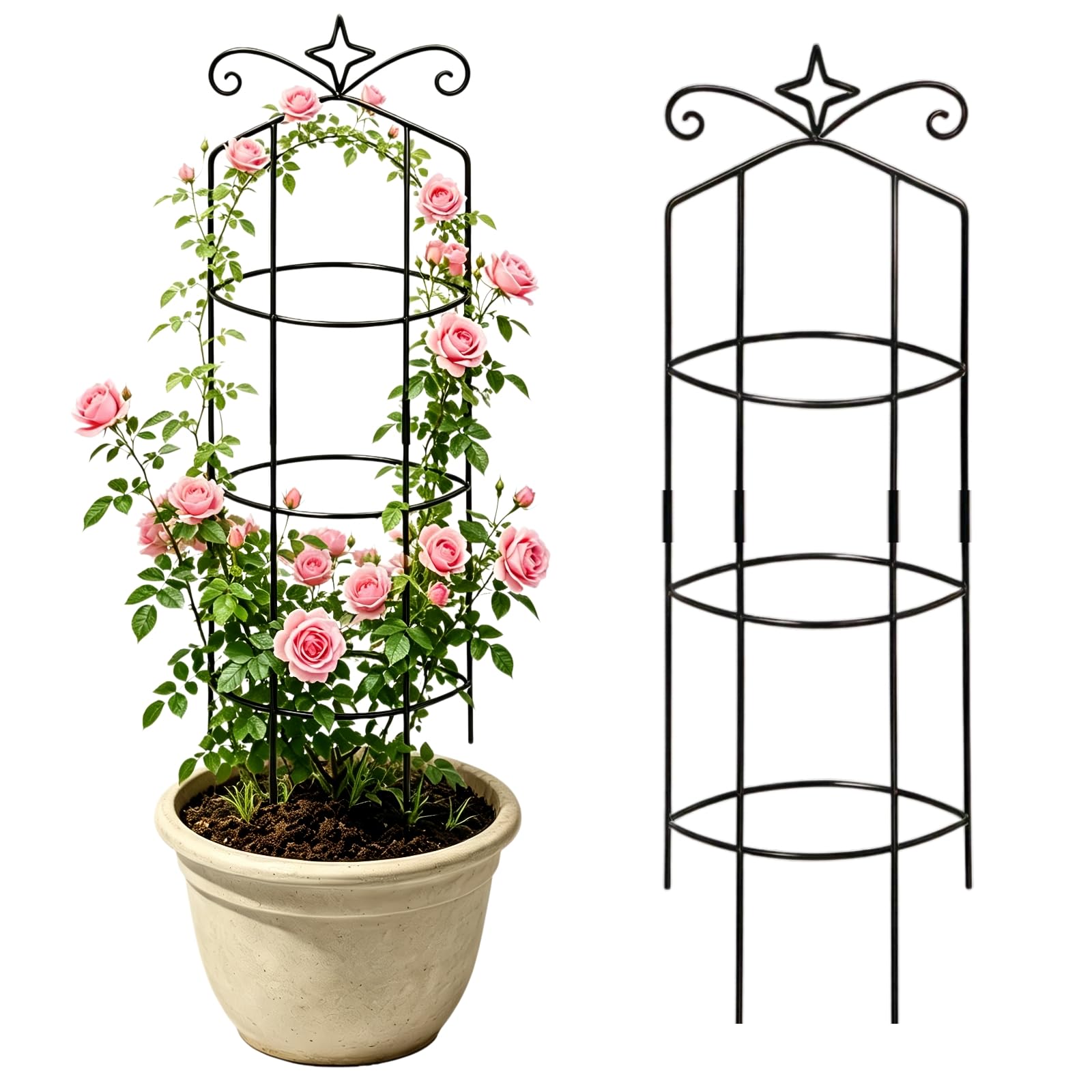 Photo 1 of Masstol 2-Pack Expandable Plant Trellis - Black