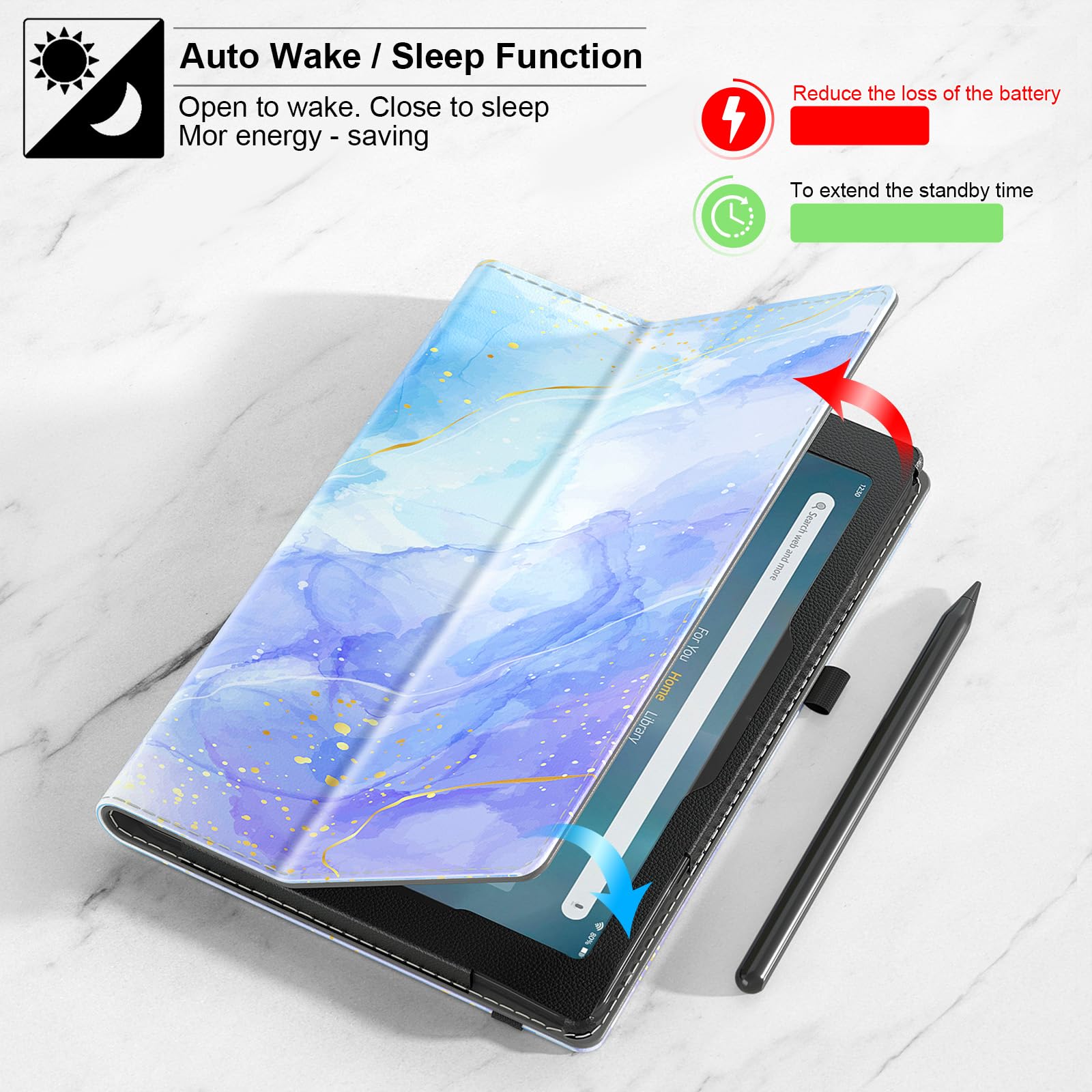 COOWPS Schutzhülle für Amazon Kindle Fire HD 10 Tablet (13. / 11. Generation, Version 2023 / 2021), 25,7 cm (10,1 Zoll), schmale Standhülle mit automatischer Wake/Sleep-Funktion, Handschlaufe und