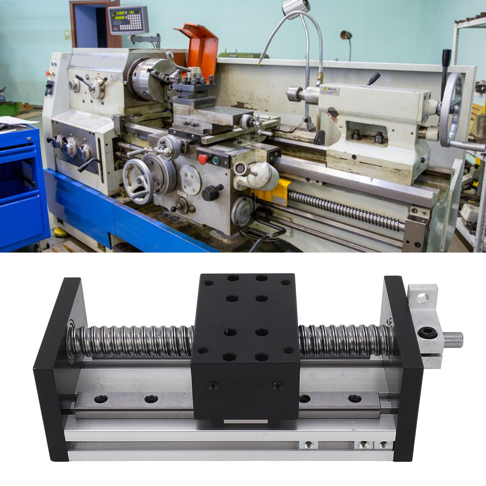 Marhynchus Siłownik Prowadnicy Liniowej, Siłownik Liniowy CNC ze Stopu Aluminium, Skok 100 Mm, śruba Ręczna Z Kołem 16 Mm, Ręczne Osie X Y Z do Pozycjonowania i zastosowań Laboratoryjnych