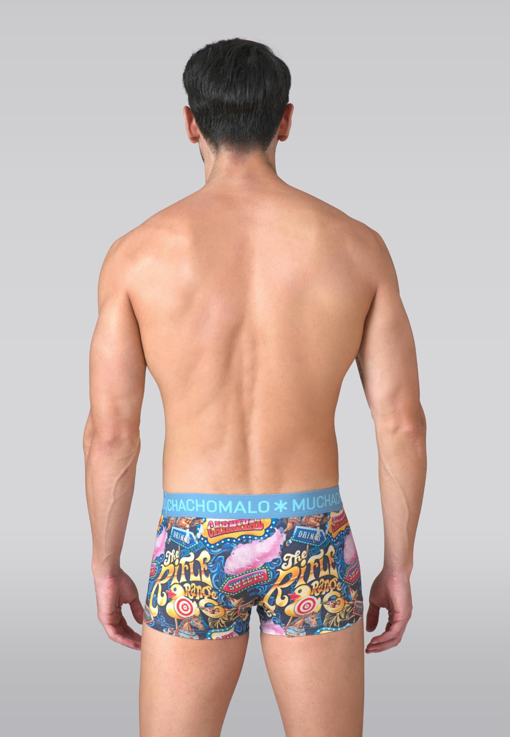 Muchachomalo Uomo Trunks 3-Pack, Fantasia, Cotone, Fascia Elastica