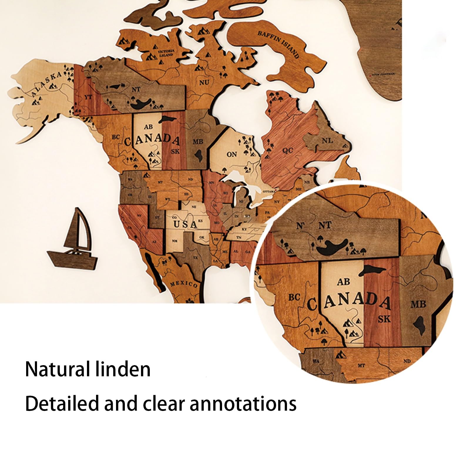 Mural decorativo de madera 3D con mapa del mundo, extragrande para decoración del hogar, moderno, para colgar en la pared de la sala de estar, idea de regalo única