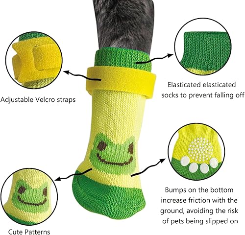 Miniatura 3 de 24 guantes para gatos para evitar arañazos, botines antideslizantes con bonitos diseños, zapatos de gato multicolor con pestañas adhesivas, ideales