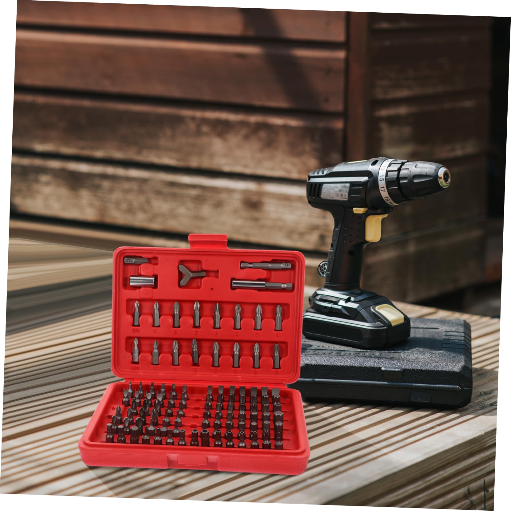 Coffret Embouts de Vissage 100 Pièces, Alliage Chrome-vanadium | Boîte Moulée Rouge, Assortiment Complet, Rangement Organisé et Solide pour Atelier