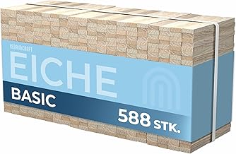 KeraBlocks Basic Oak - 588 Pieces Wooden Blocks for Crafts 160 x 22 x 8 mm - Craft Wood without Tape - Perfect for Creative DIY Projects