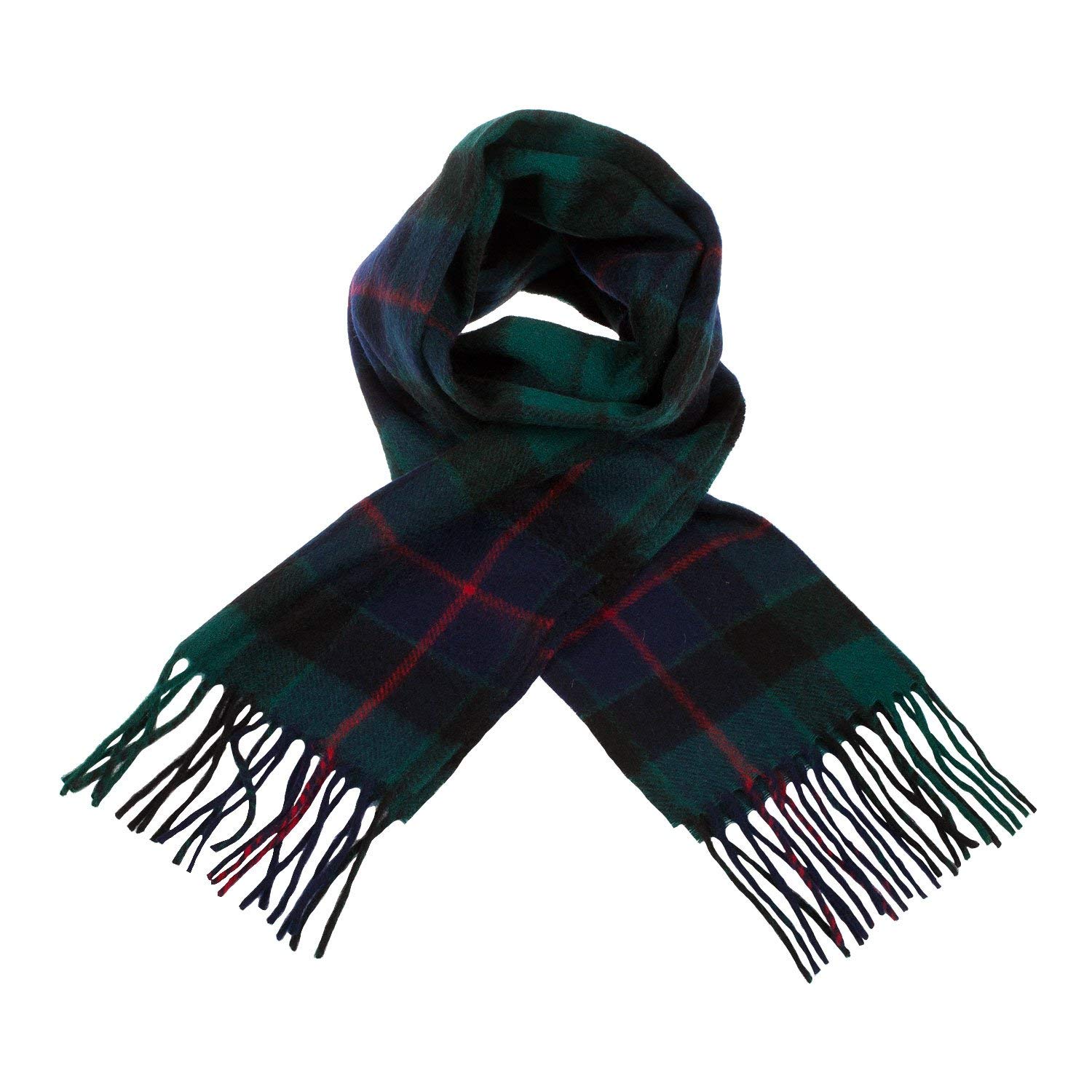 Clans Of Scotland Unisex Morrison Green - 100% Pure Lambswool Scottish Clan Tartan Scarf - 100% Wool - Pure Wool Tartan Scarf - In Various Tartans - Perfect For Men And Women - 12X60 Inches