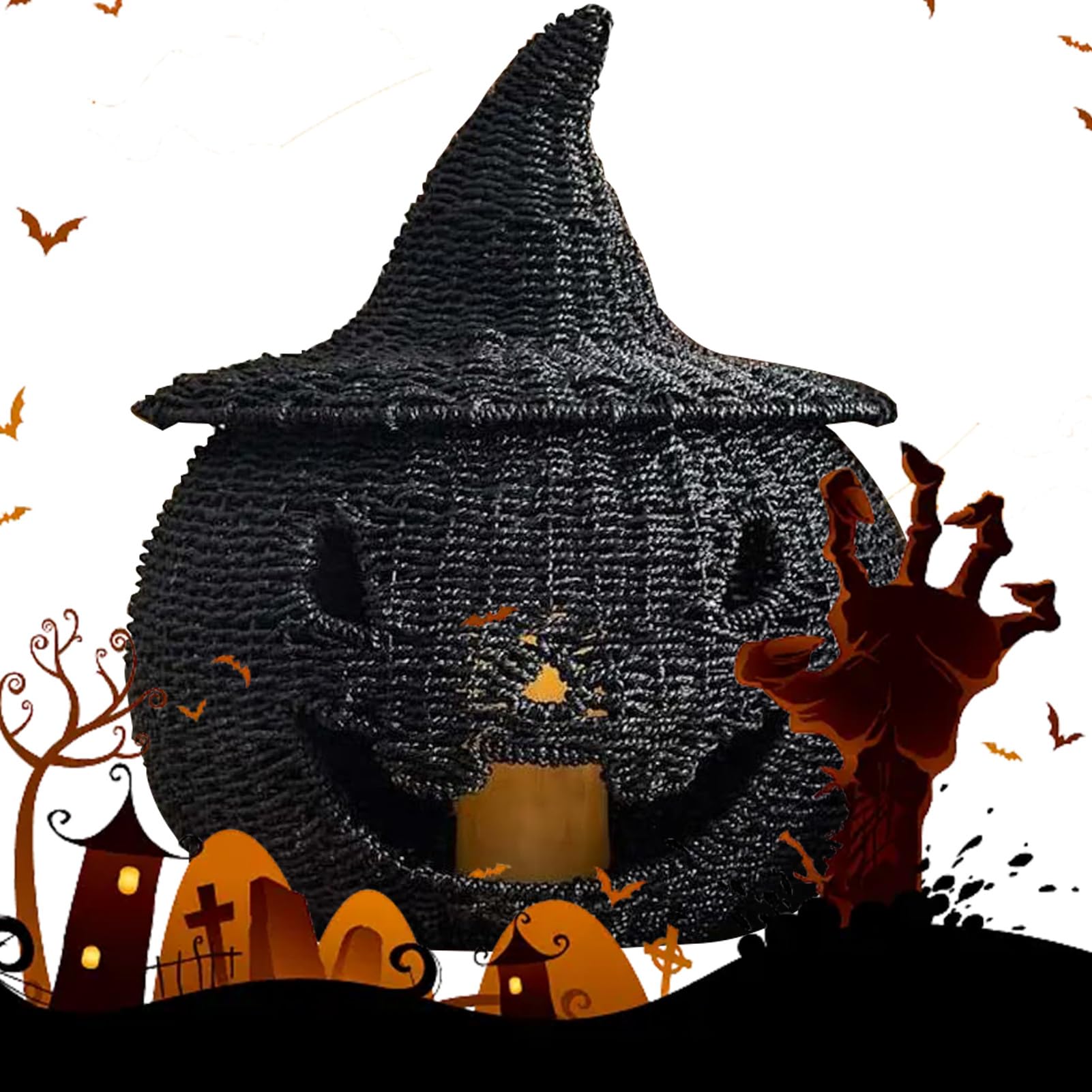 Décoration tricotée Halloween pour un bureau festif et automnal cocooning