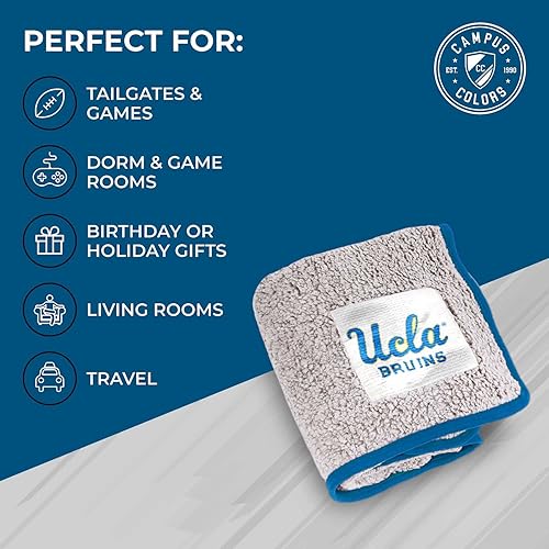 Miniatura 5 de Northwest Manta universitaria de seda de la NCAA, súper suave y esponjosa, 60 x 50 pulgadas, experimenta la máxima comodidad y comodidad (UCLA