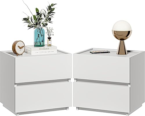 Miniatura 9 de furtble Cómoda apilable de 2 cajones, cómoda pequeña para armario, mesita de noche moderna para dormitorio, mesa auxiliar con cajón de