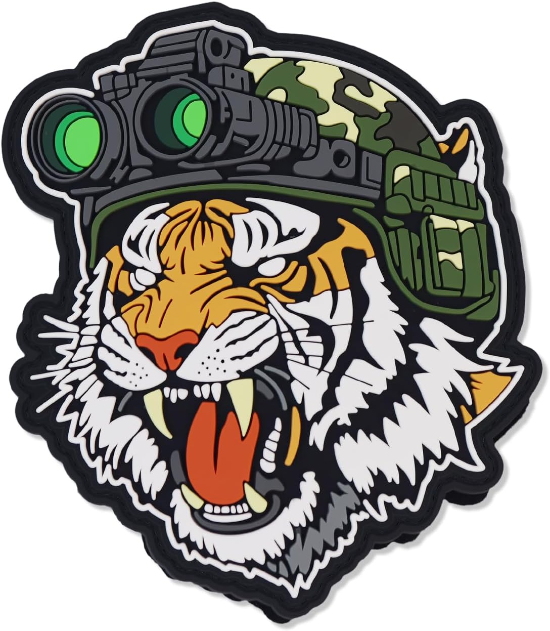 Tactical Morale Patches Tiger Creative Animal with Hook and Loop, Military PVC Patch for Backpacks, Helmets & Tactical Gear Accessories