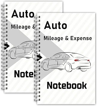 2 Pcs Auto Mileage Log Book for Car Expense Record Notebook | 7.87 x 5 inch, Small Business Driving Bookkeeping Journal for Vehicle Tax Trip Tracking