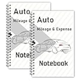 INKNOTE 2 Pcs Auto Mileage Log Book Expense Record Notebook for Car for Small Business Driving Bookkeeping 7.87 X 5inch