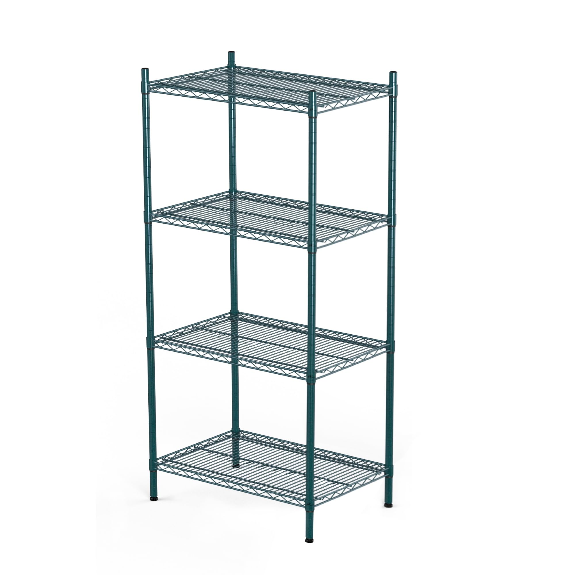 APLSS NSF 4-Tier Green-Epoxy Storage Shelves, 24"x30"x63", Moist&Dry Environments, Commercial Heavy Duty Steel Wire Shelving Unit, 800lbs Per Shelf,