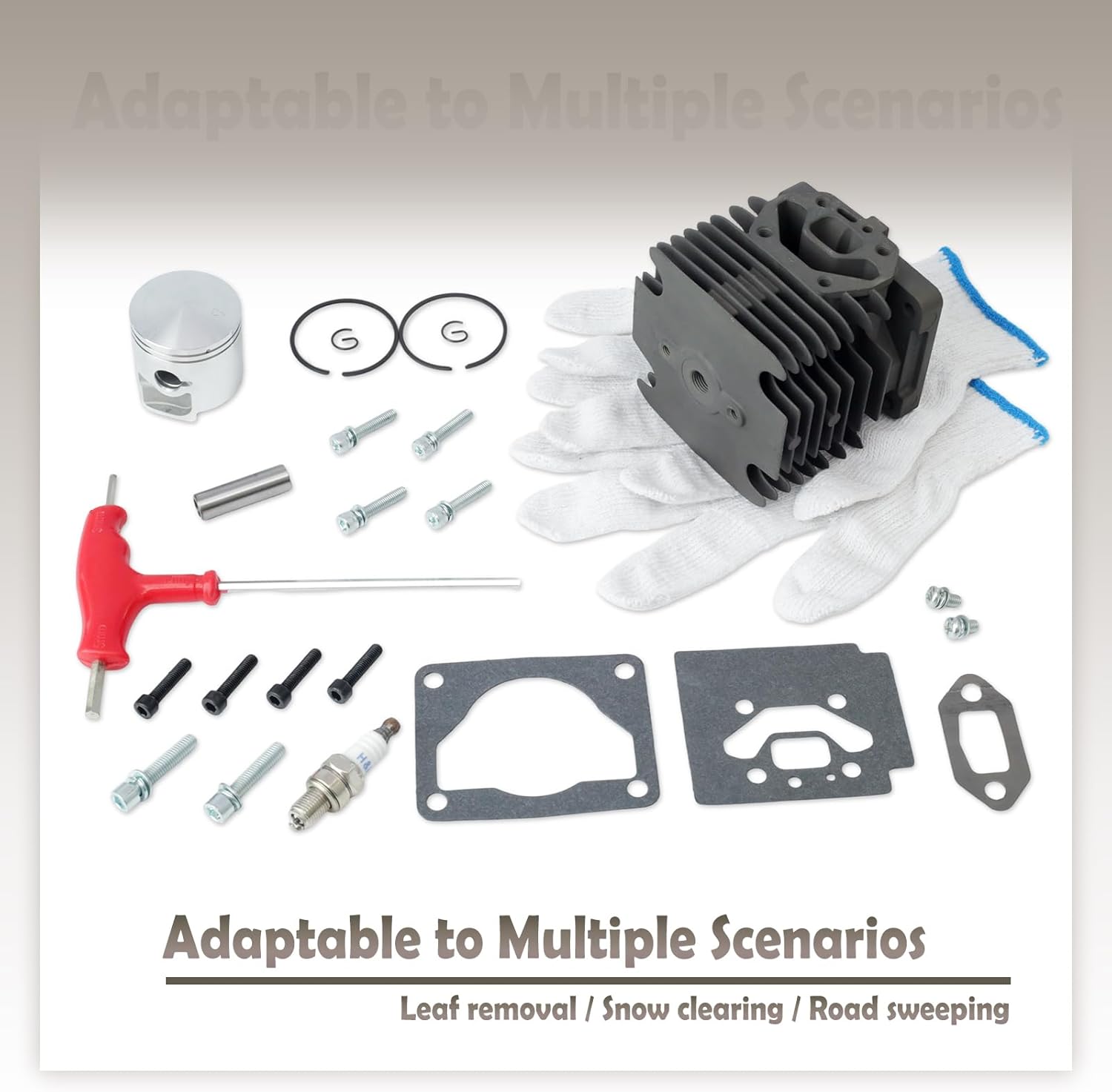 502848701 Cylinder Piston Kit Compatible with Husqvarna 150BF 150BT 350BF 350BT for Jonsered BB2250 Backpack Leaf Blower