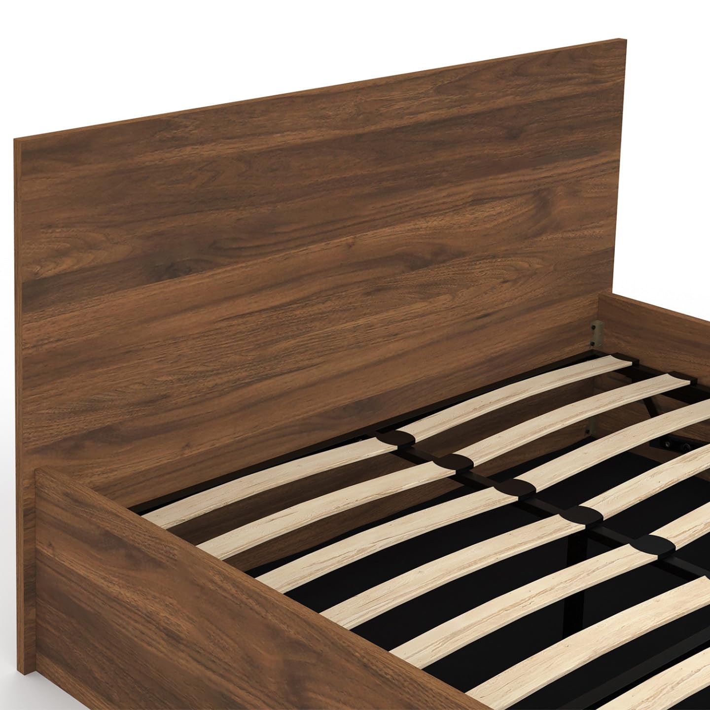 IDMarket - Lit Coffre Double Seaside 140 x 190 cm Effet Noyer