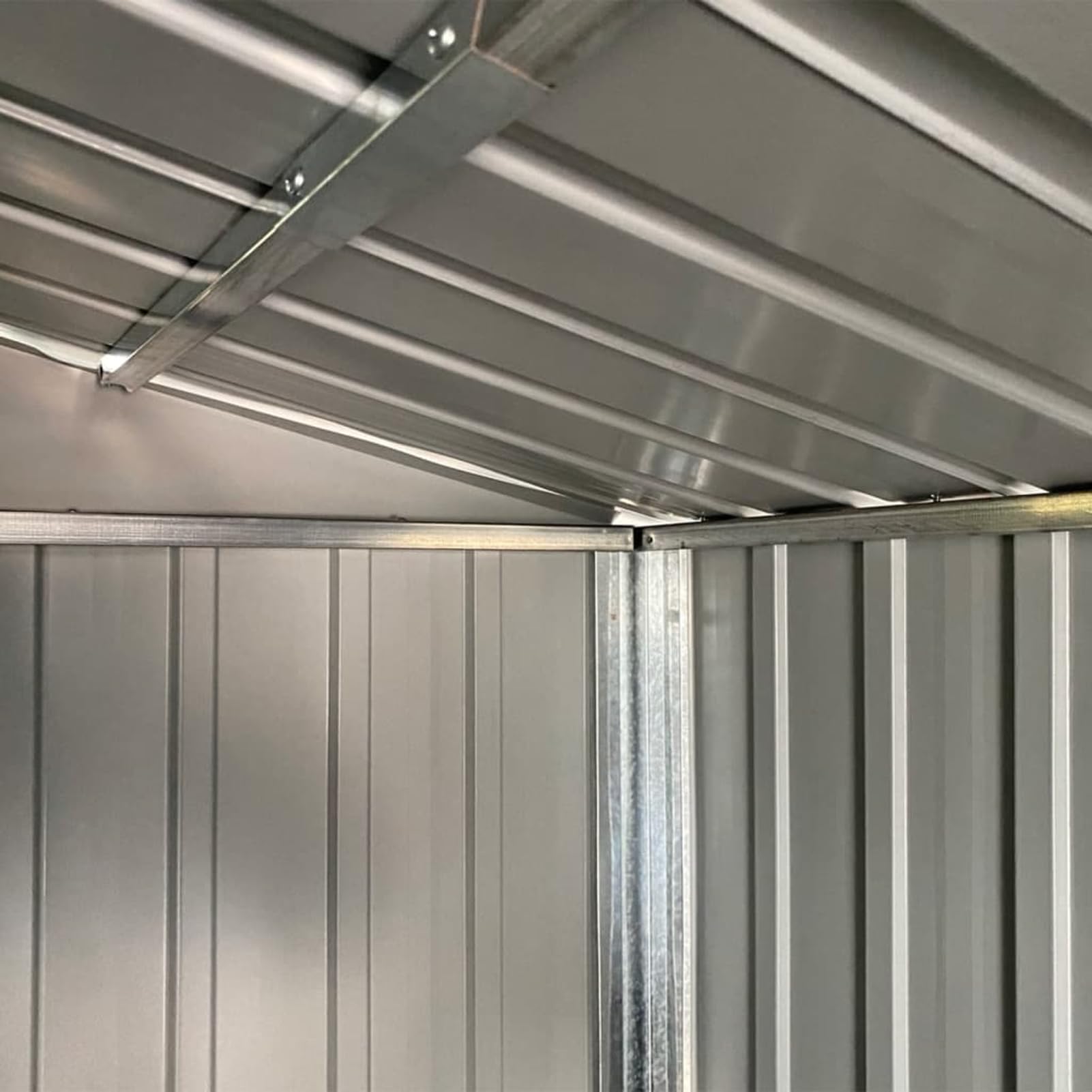 Domek na narzędzia, domek metalowy, zielony, 277 x 93 x 179 cm, stal ocynkowana, odporna na warunki atmosferyczne i wentylowana, na narzędzia, drewno opałowe i narzędzia ogrodowe na zewnątrz