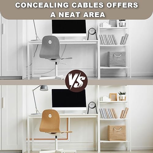 Miniatura 6 de Cable de silicona de 39 pulgadas para ocultar la pared (14 pulgadas de diámetro), organizador de cables, kit de conducto para cables, organizador de