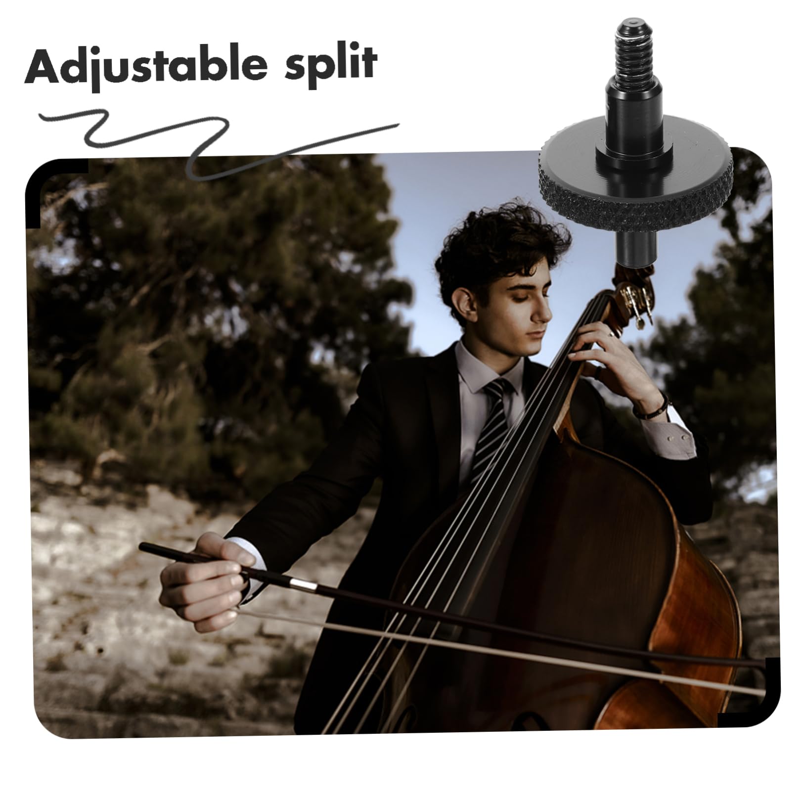 ibasenice Adjustable Split Violin Bridge Screw Metal Replacement Part for Double Bass