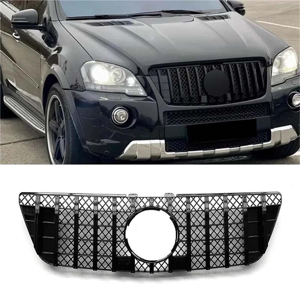 Calandre Mercedes ML W164 anti-projection, grille avant robuste ML350 ML450 noir