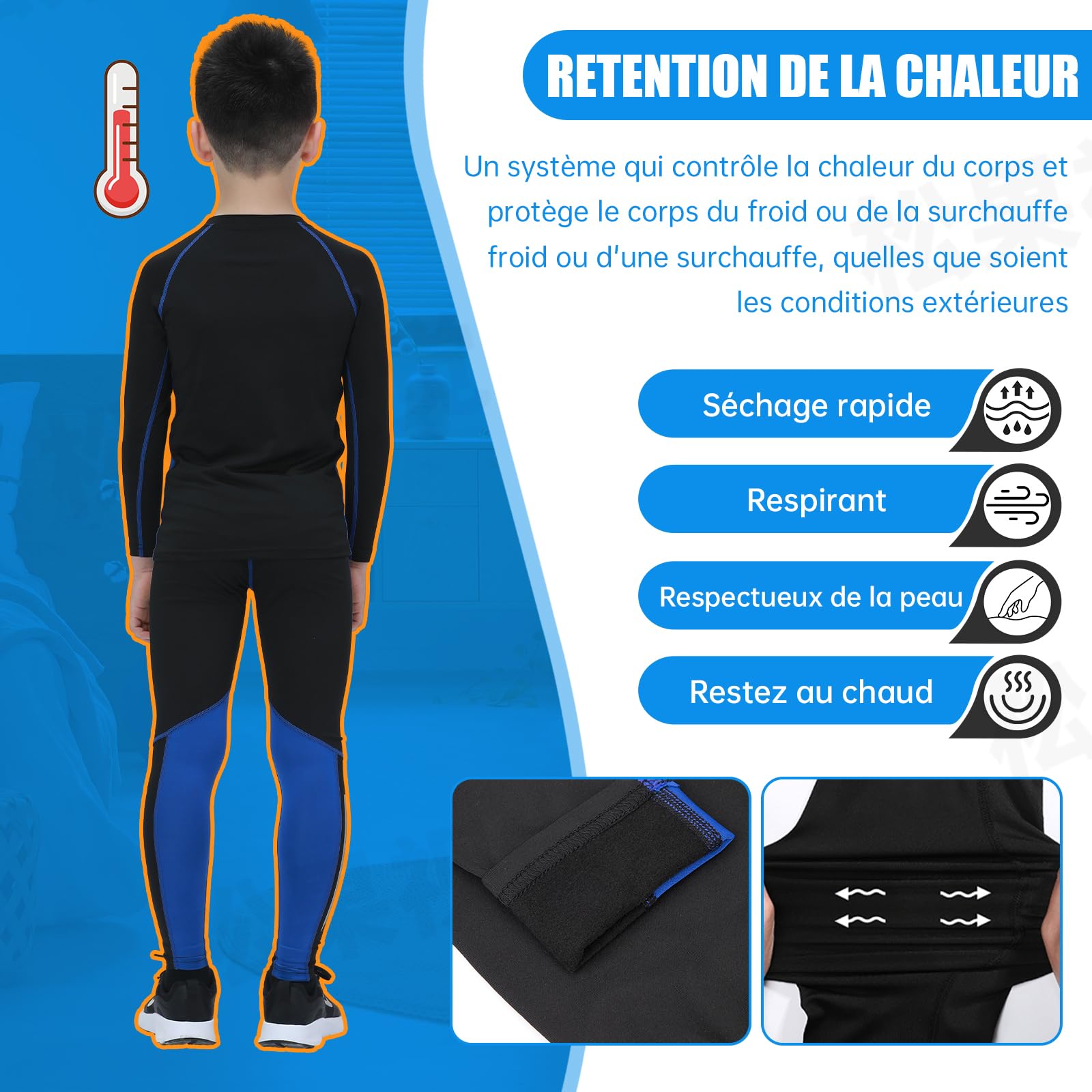 Ropa Termica Niño Ropa Interior Térmica Esqui Niño Ropa Interior Funcional Niño Conjuntos Ropa Interior Deportes de Invierno Térmica para Running