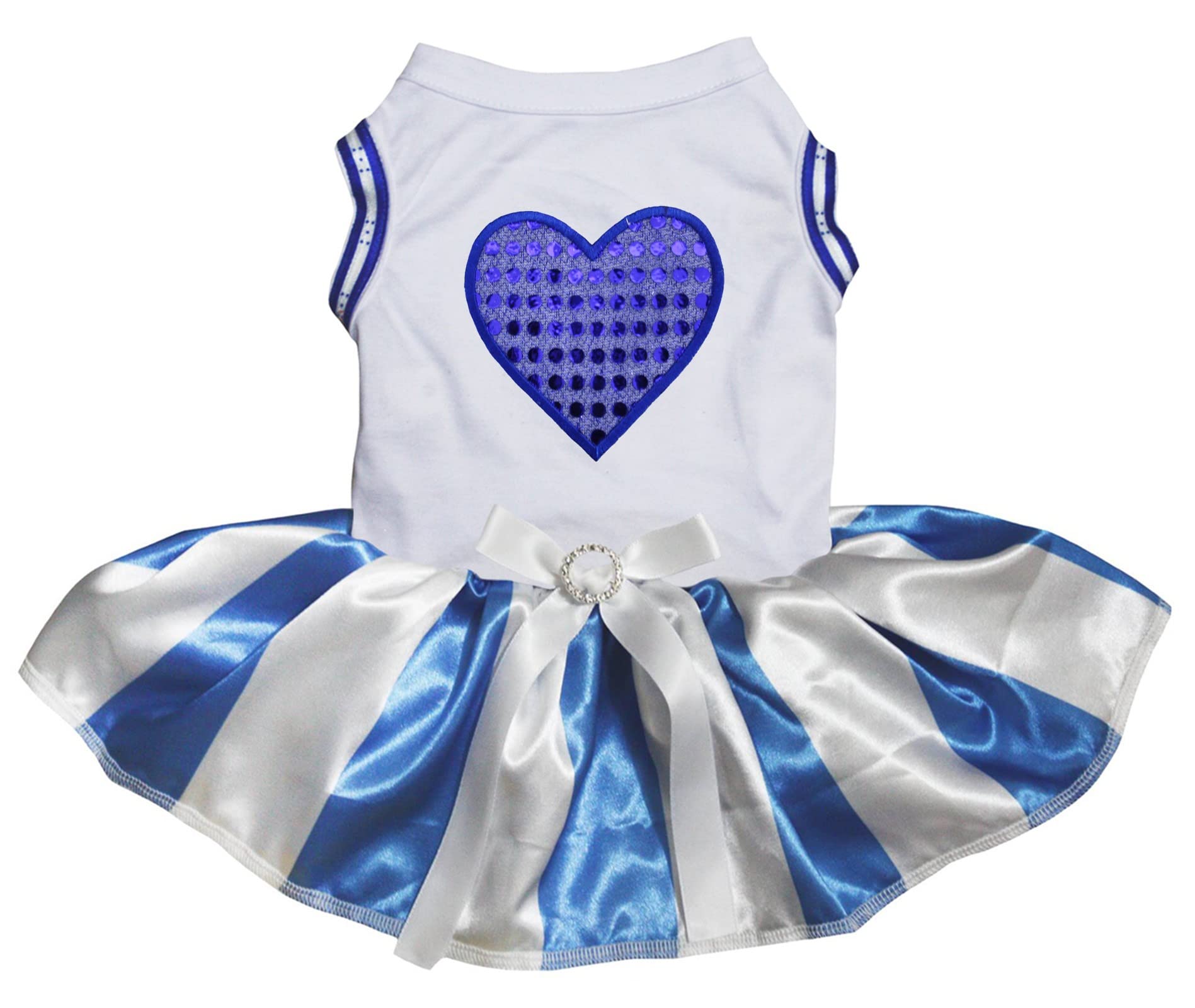 Robe pour chien avec paillettes cœur bleu L idéale pour les fêtes et les sorties