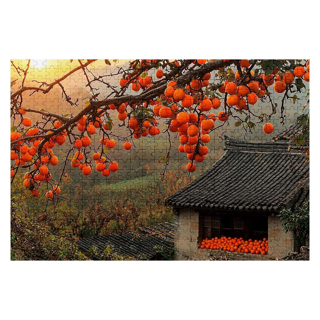 Puzzle 4000 elementów dorośli jesień, puzzle mandarynkowe, niemożliwe puzzle z wykwintnym pudełkiem do pakowania, klasyczne drewniane puzzle gry edukacyjne na prezent dla kobiet, wystrój domu -2220