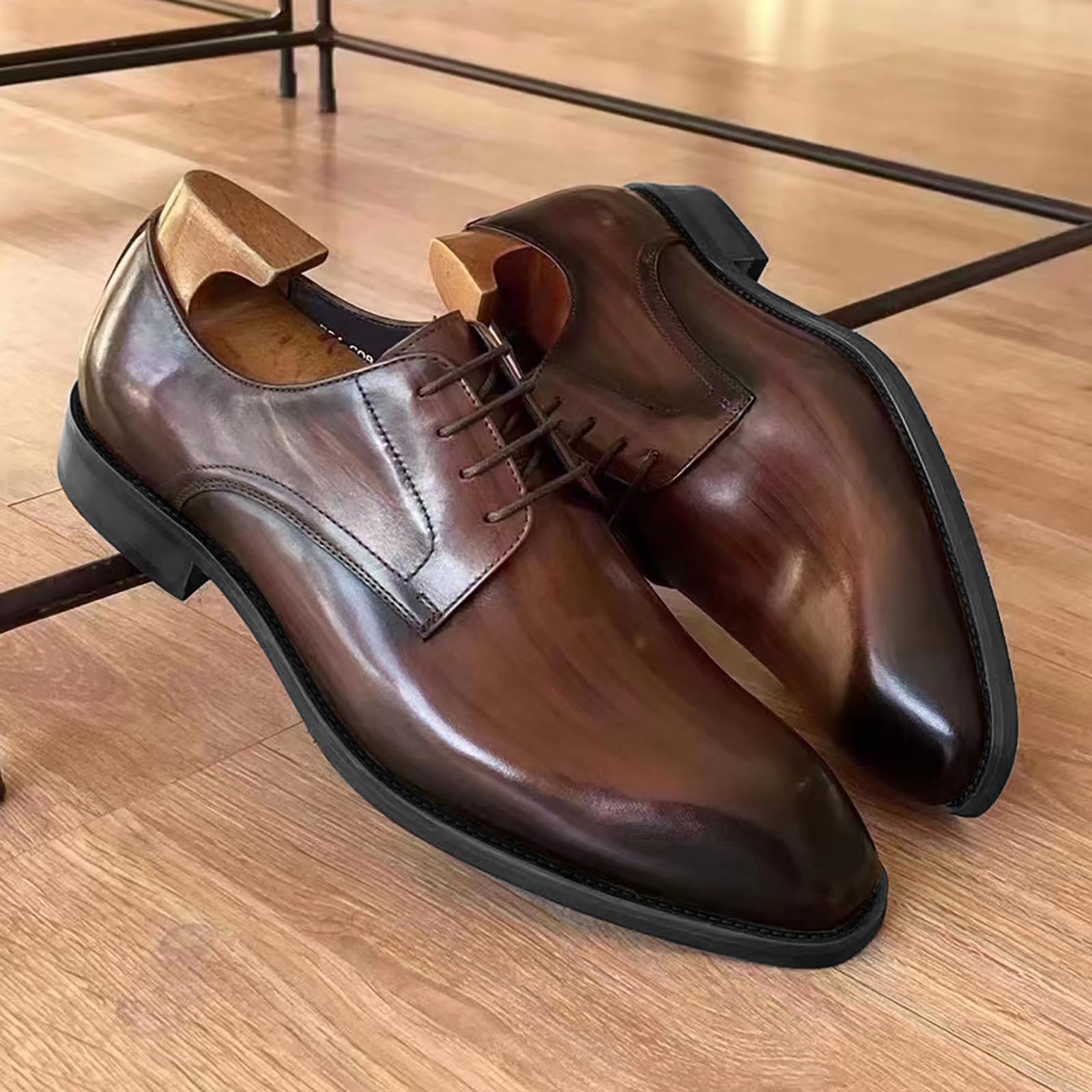 Scarpe da sposa da uomo, larghe, da lavoro, eleganti, in vernice Oxford, leggere, in pelle, classiche, in pelle