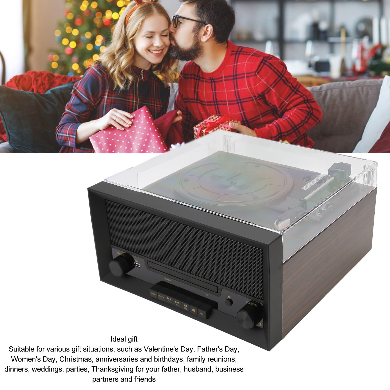 Platenspeler - Met Geïntegreerde Luidsprekers - Bluetooth Draaitafel Magneet Pickupsysteem Vinyl Recordspeler Auto Stop Versterker