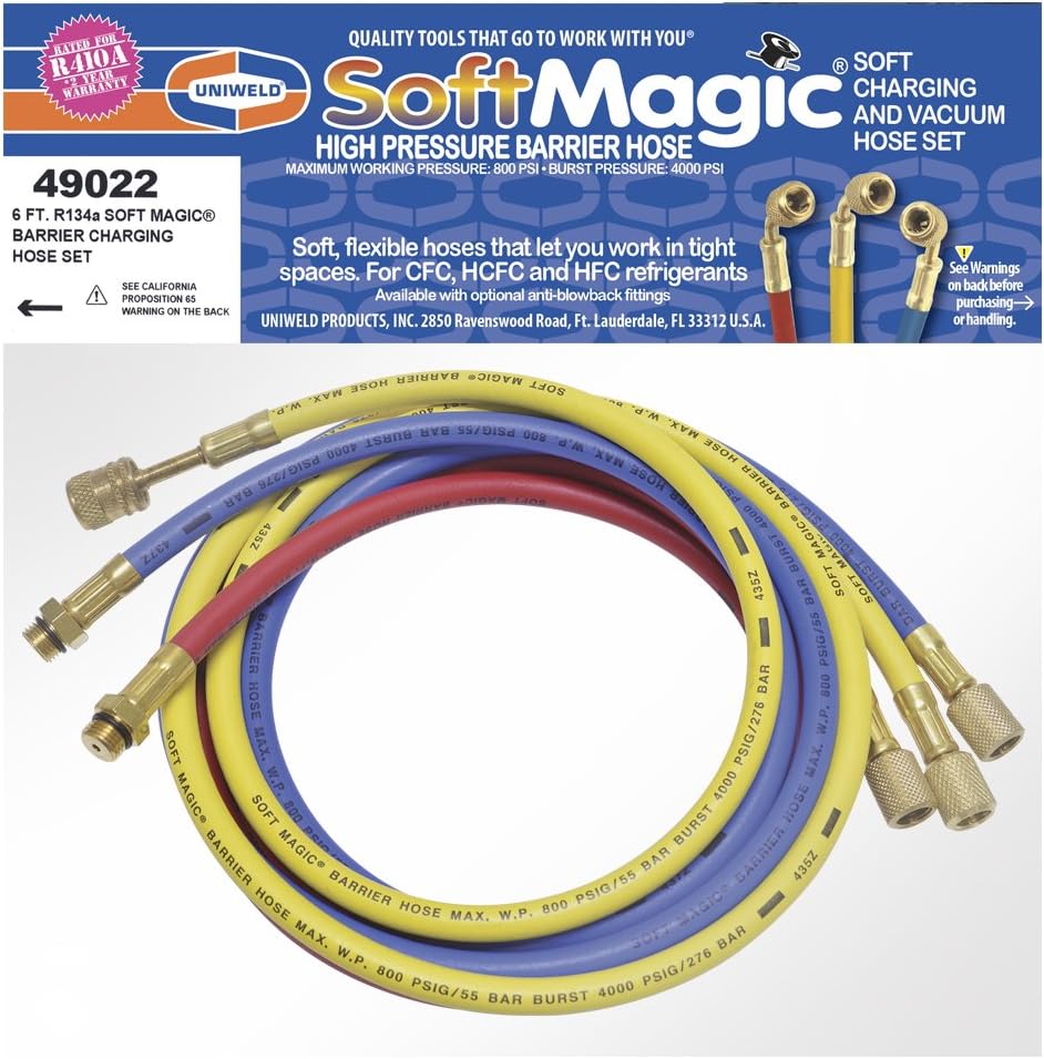 Uniweld 49022 Soft Magic Automotive Hoses, 6-Feet, Set of 3