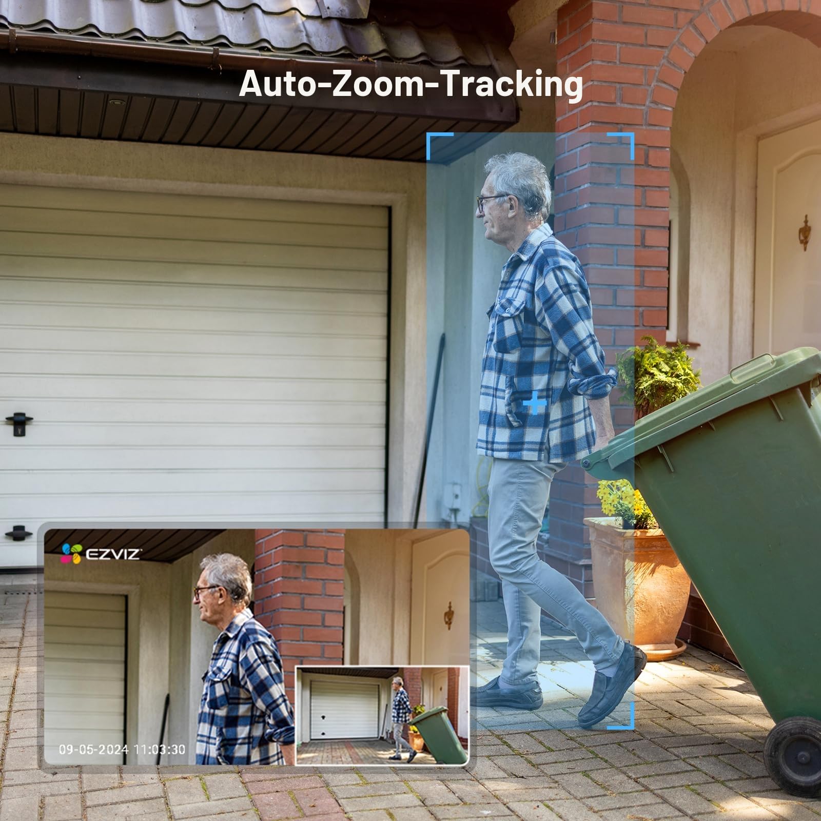 EZVIZ 2MP Überwachungskamera Aussen, WLAN IP Kamera mit 360° Abdeckung und Zwei-Wege-Audio, Personenerkennung mit Smart Tracking, Aktive Verteidigung mit Ton und Licht, wasserdicht, C8c 2 Pack