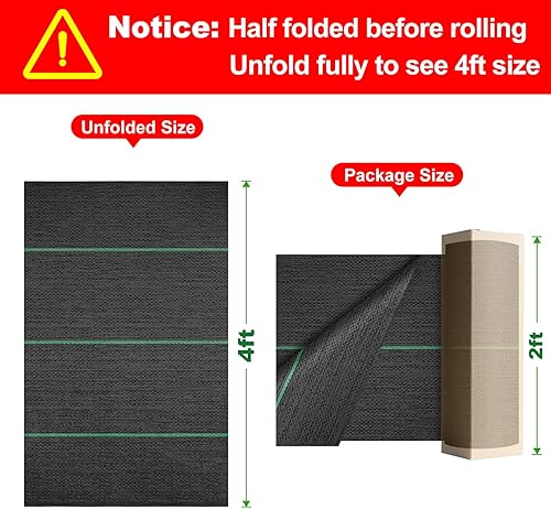 Miniatura 4 de AMAGABELI GARDEN & HOME 5.8oz 5x300ft barrera de malas hierbas tela resistente cubierta de tierra tela geotextil tela duradera cubierta de entrada