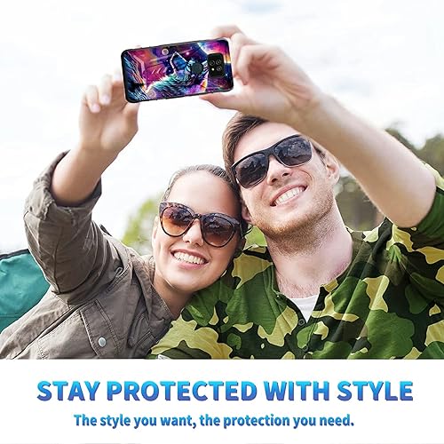 Miniatura 320 de AT&T Calypso 2 (U319AA) Funda con protector de pantalla de vidrio templado resistente con función atril integrado para debut de críquet, ciervo