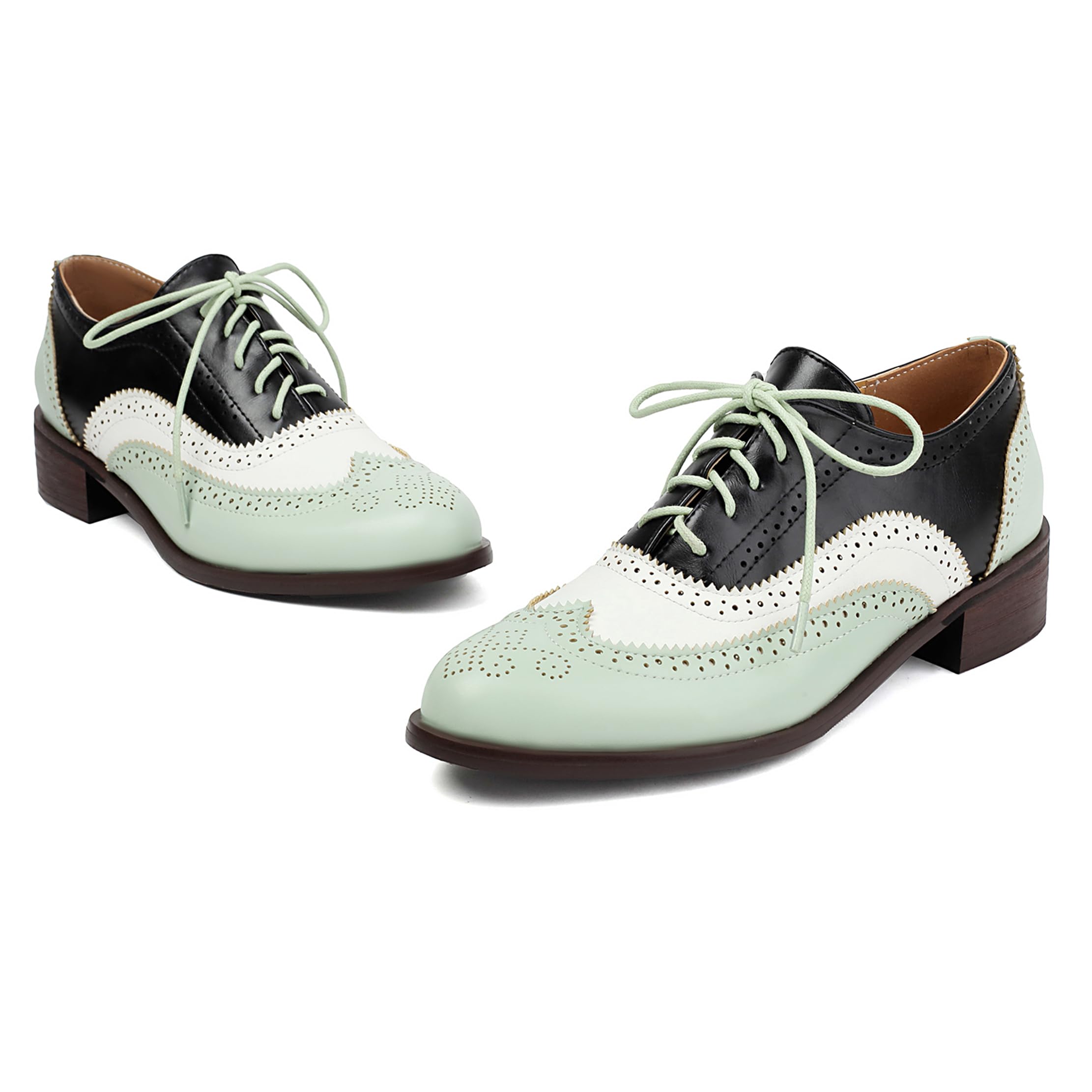 Brogue Derby Damen Schnüren Low Blockabsatz Männer Arbeit Schuhe