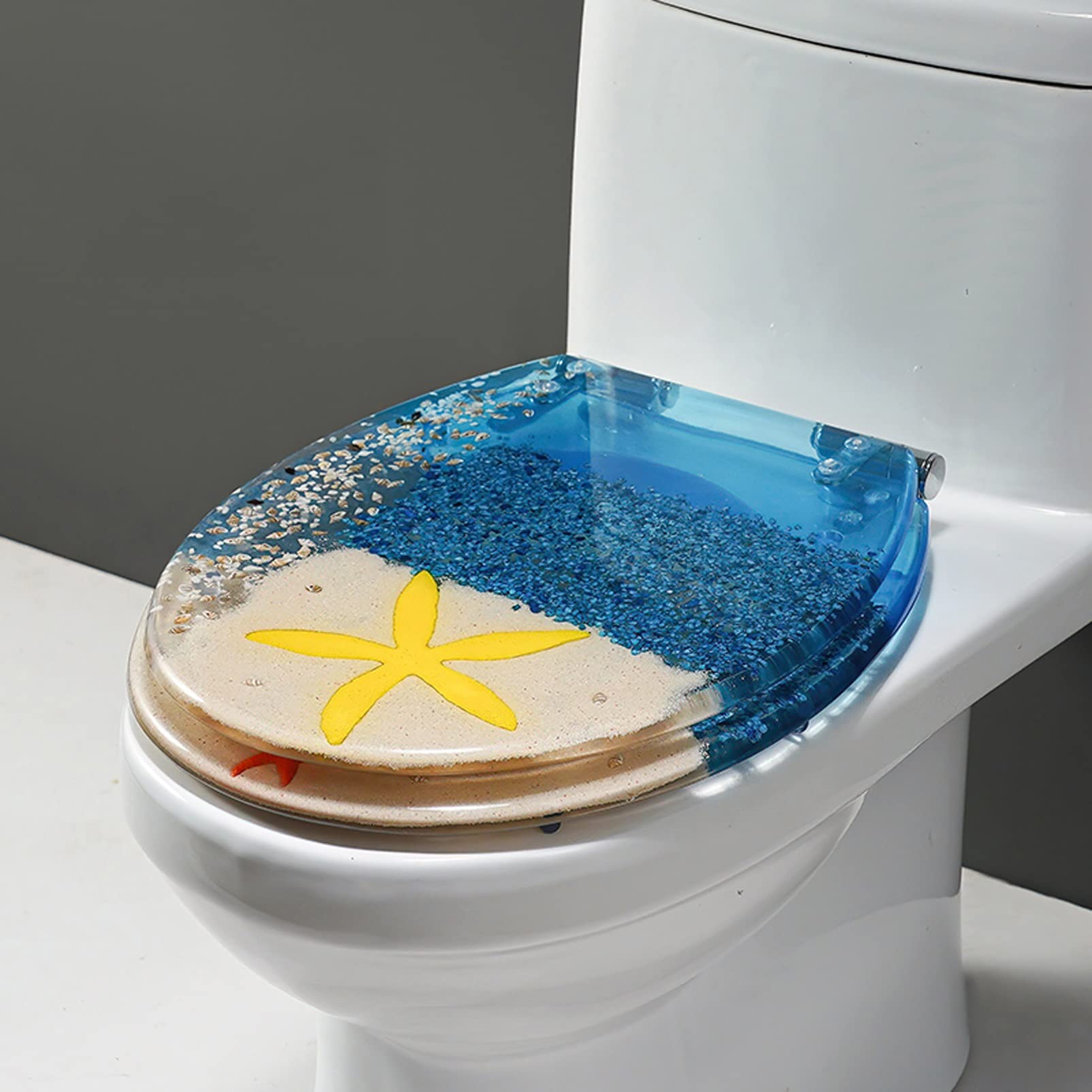 Resin Toilet seat with Quiet-Close lid, Quick-Release Hinges for Easy Installation Cleaning, Quiet, Quick, seat, Toilet, lid, Close, Resin, Release, Adjustable