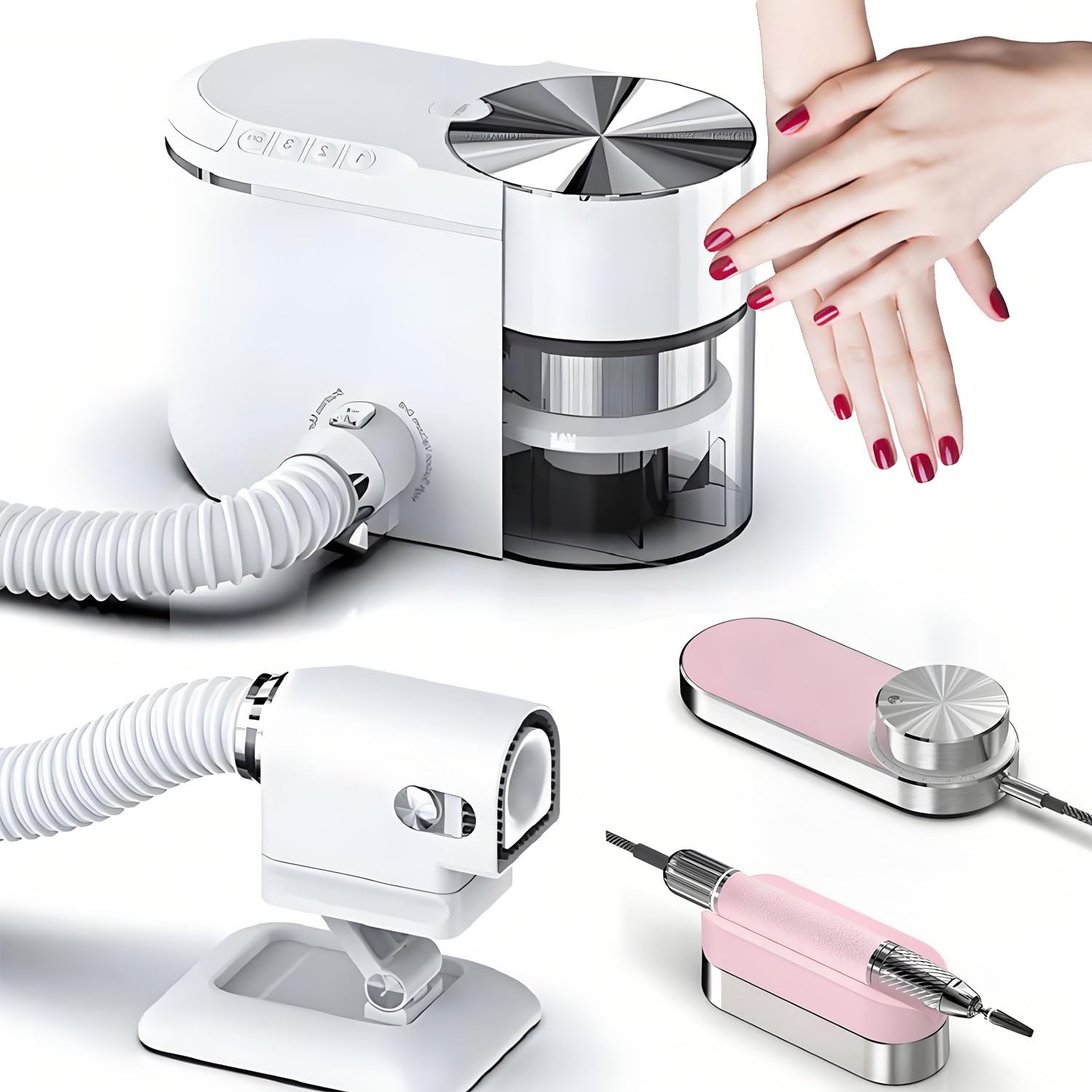 Aspiratore Elettrico per Polvere per Unghie, Trapano per Unghie da Tavolo, aspirapolvere per Unghie con Grande aspirazione e macinazione, Filtro per Polvere per Unghie con velocità Regolabile D
