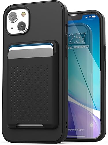 Miniatura 2 de Encased Juego de funda 3 en 1 para iPhone 14 Plus con tarjetero y protector de pantalla (compatible con MagSafe), color negro