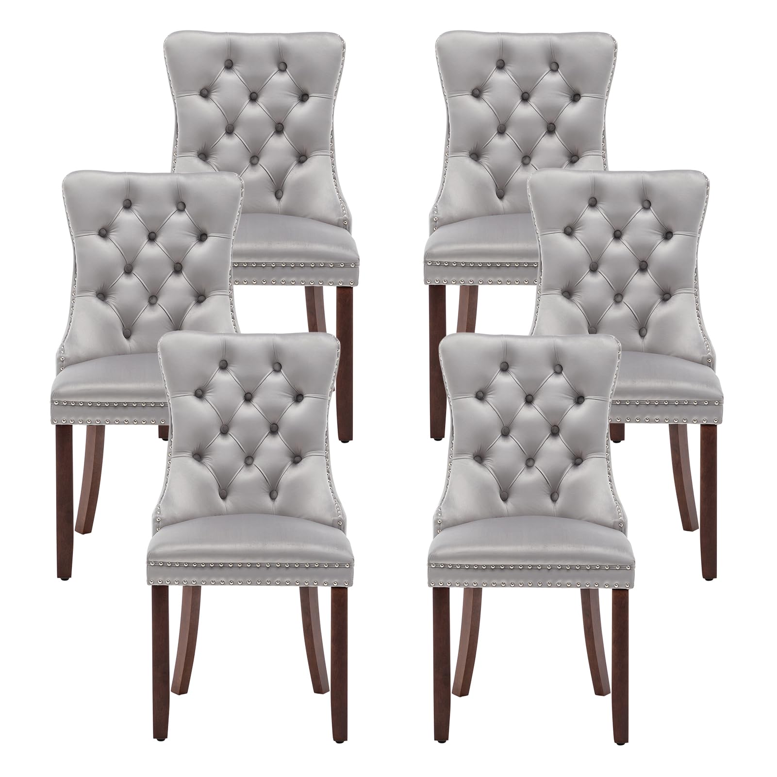 Velvet Dining Chairs, Tufted Kitchen &amp; Dining Room Chairs Set of 6