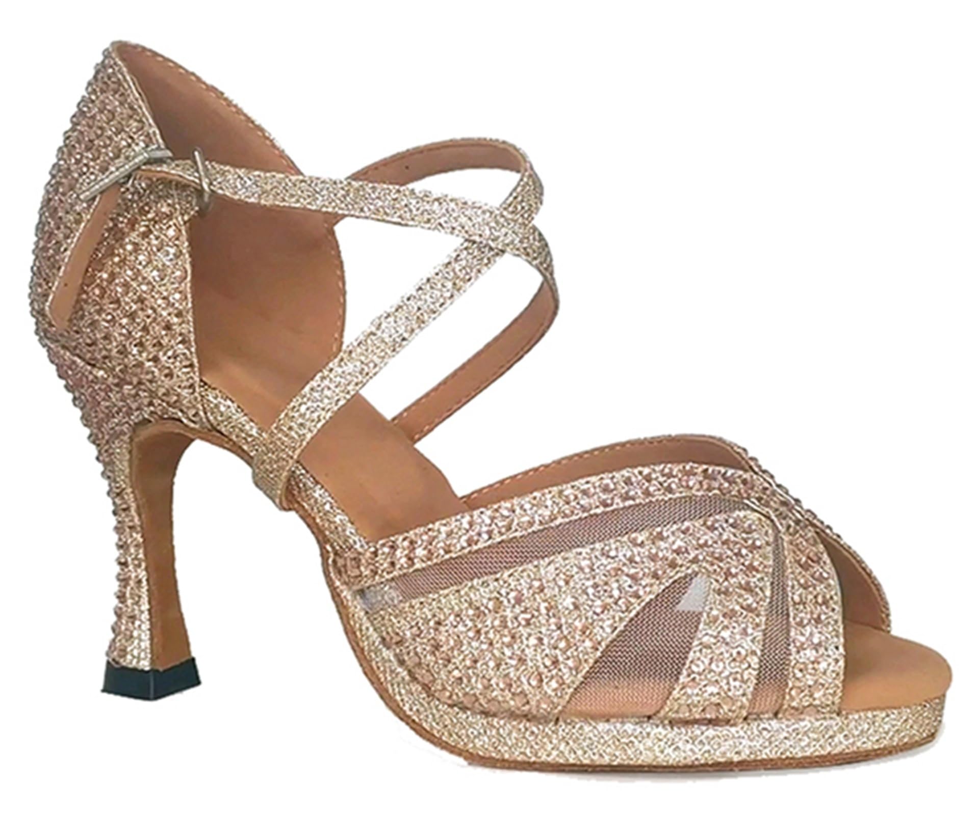 ZengyeZoo Womens Girls Dance Club Shoes Platform Latin Dancing Heels Glitter Wedding Prom Sandals X502