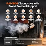 Ancel X7HD Plus Scanner de camion lourd 10.1'', outil de diagnostic diesel système complet avec DPF Régenre, 42+ Essai de réinitialisation, bidirectionnel et actif ECU Codage HDOBD/OBD2 Scanner pour Diesel Trucks - gris