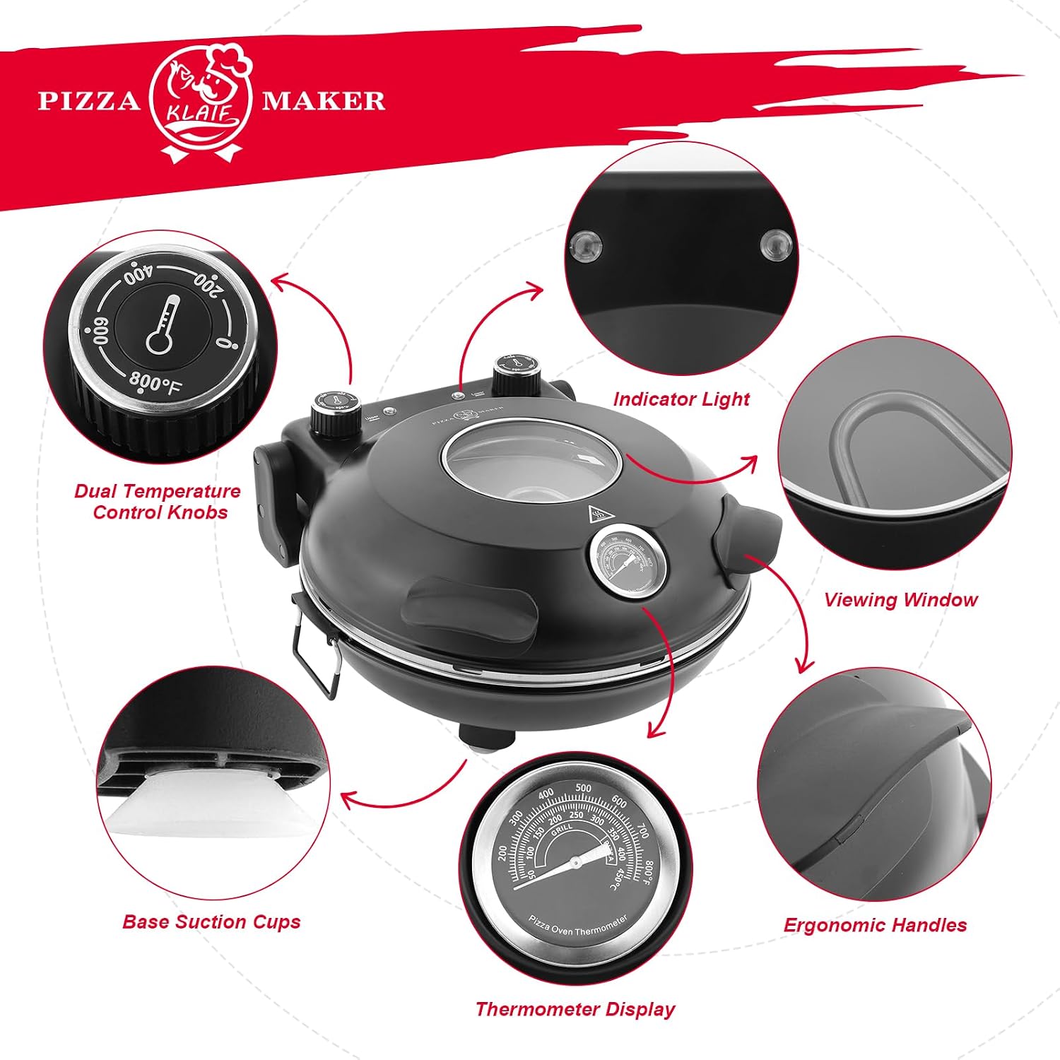 KLAIF PIZZA OVEN LMR-BLK image 3