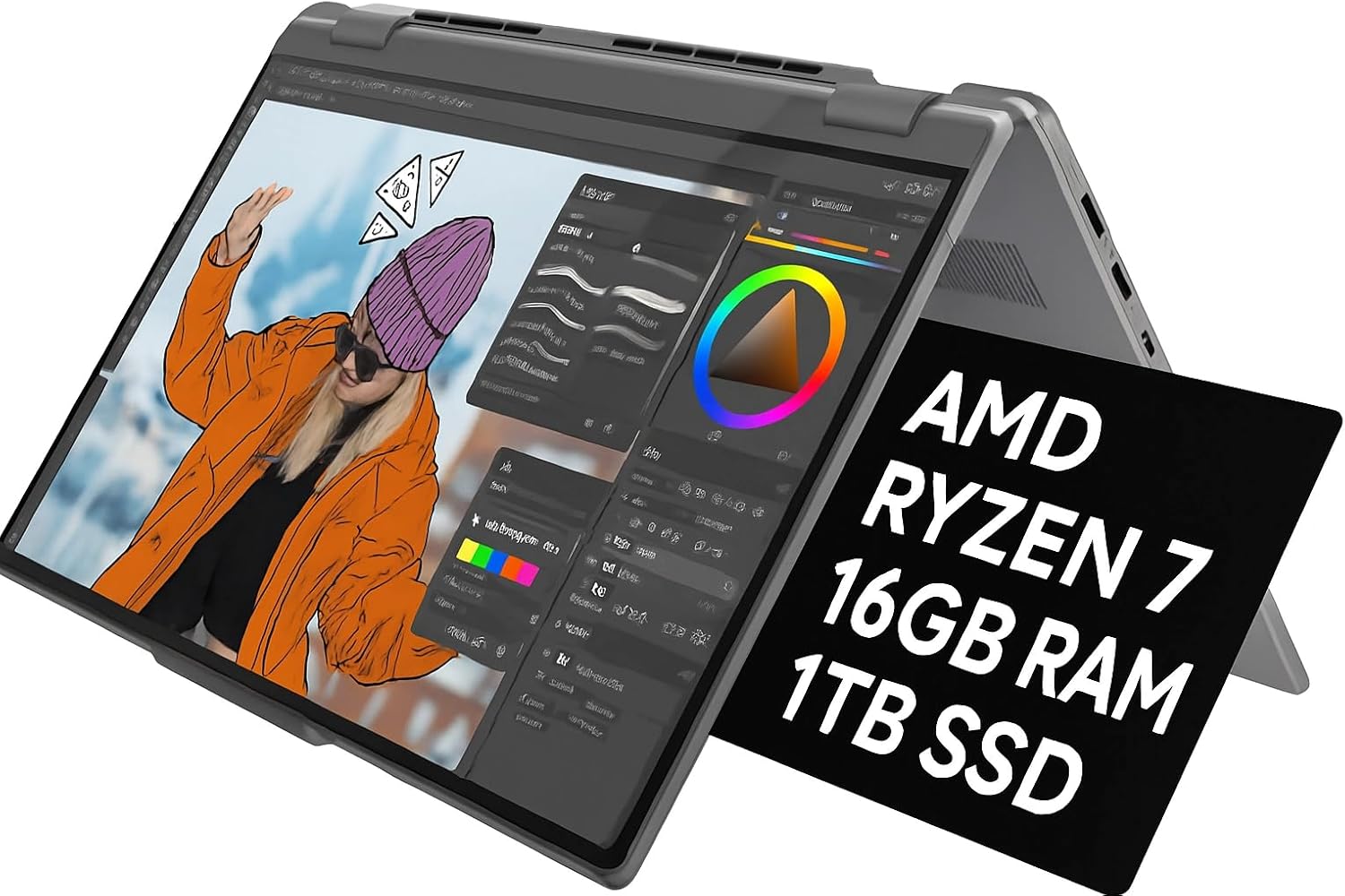 Lenovo Yoga 7 2-in-1 Lightweight Performance Laptop 16″ 2K Touchscreen, AMD Ryze…