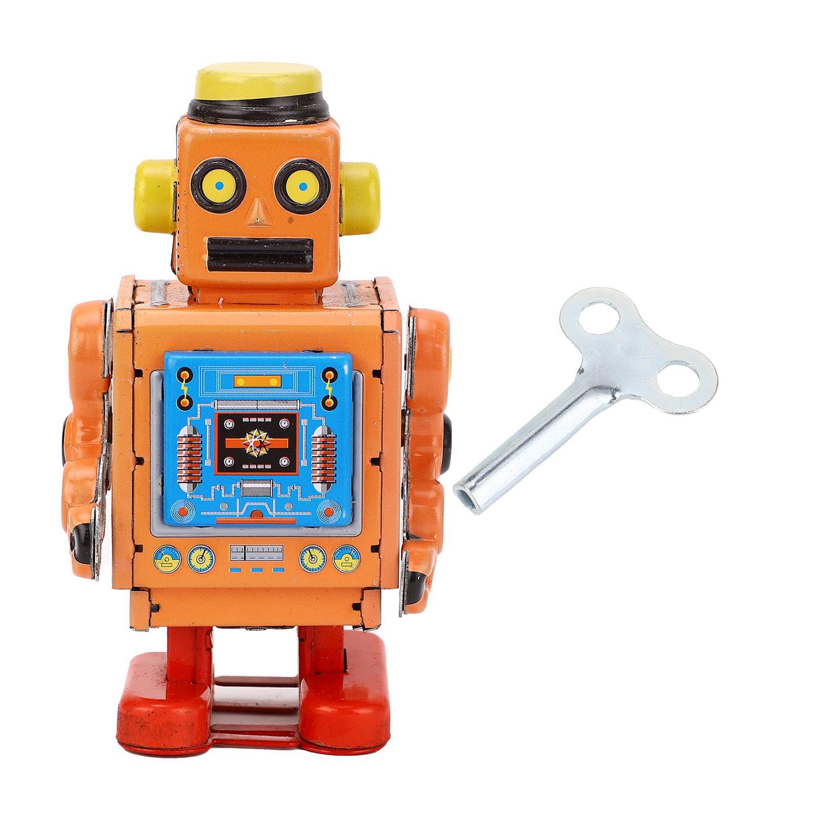 Robot Classico in Ferro con Carica a Molla per L'intrattenimento Quotidiano e la Collezione Vintage (Orange)