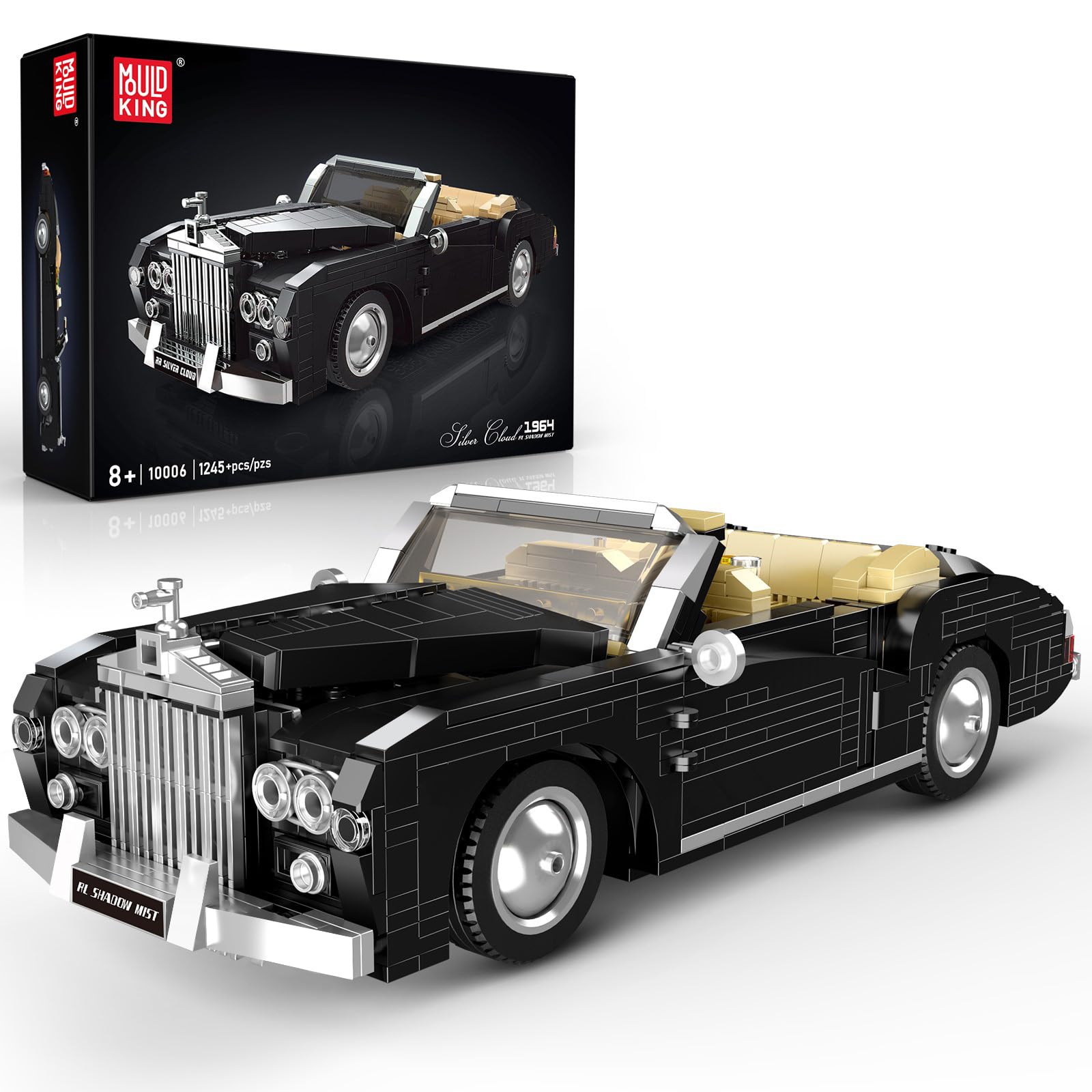 Mould King 10006 Classic Convertible Car Building Set, 1254PCS MOC Vintage Vehicle Building Blocks Kit, Collectible Display Model for Adults Teens, Gift for Car Fans & Builders — image 1