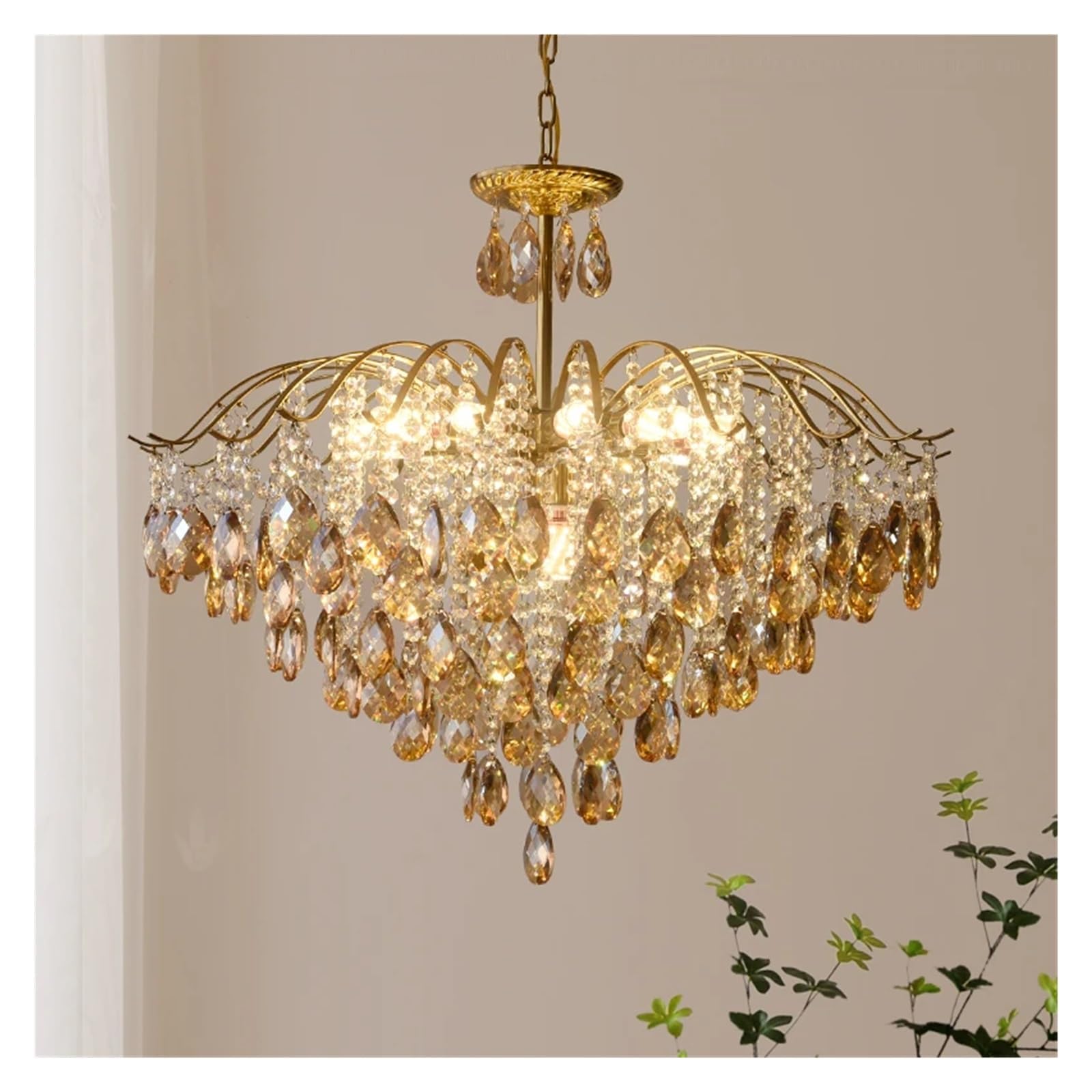 MESOVFCA Luxury Crystal Ceiling Chandeliers Lighting Hanging Lamps Dining Living Room Bedroom Tree Branch Chandelier Pendant Light