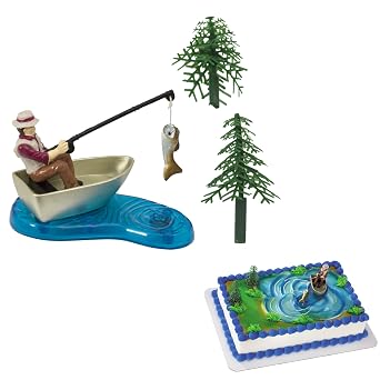 DecoPac Fisherman with Action Fish DecoSet Cake Decoration, 3 Piece Set, 16334