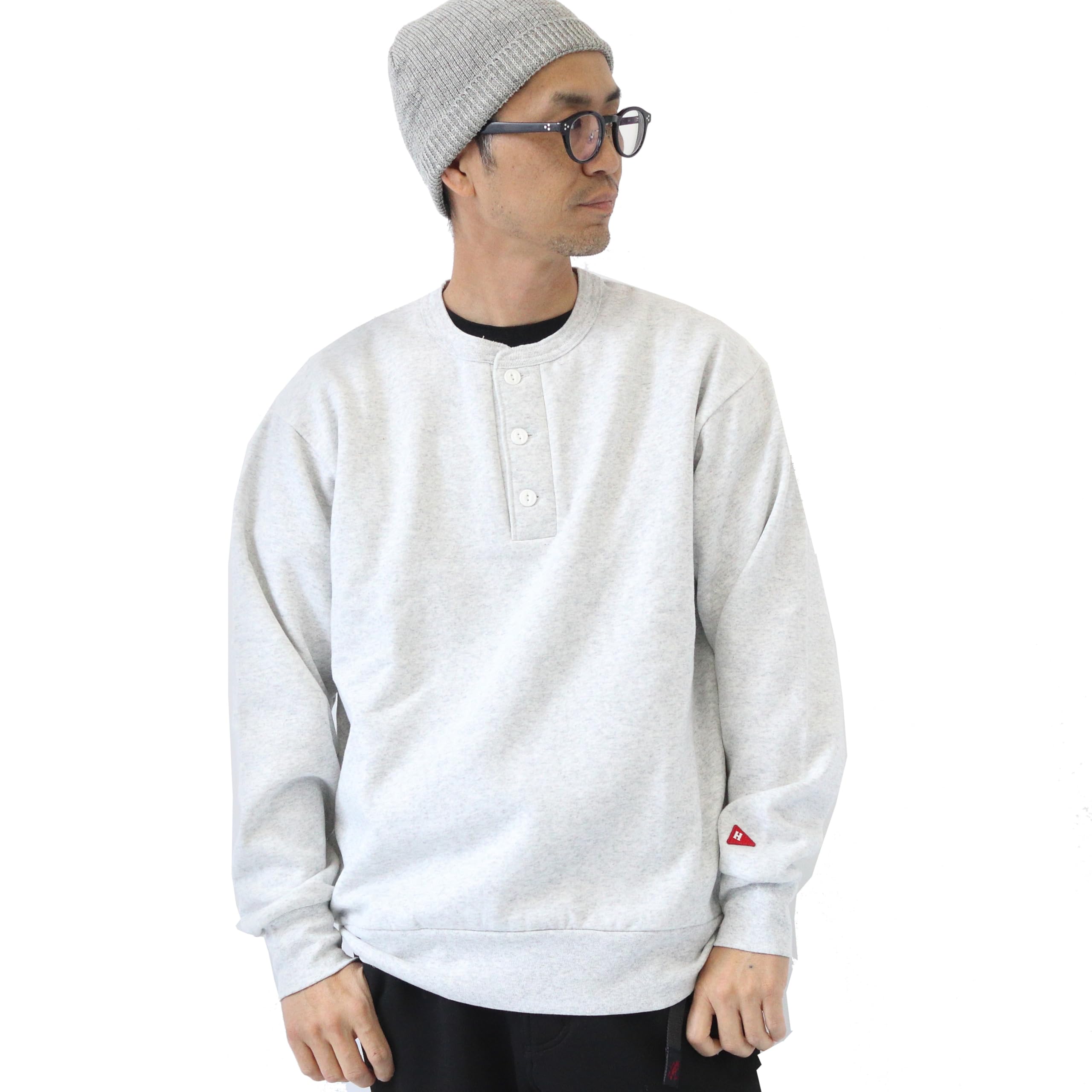 Amazon.co.jp: [ヘルスニット] ヘンリーネック スウェット トレーナー