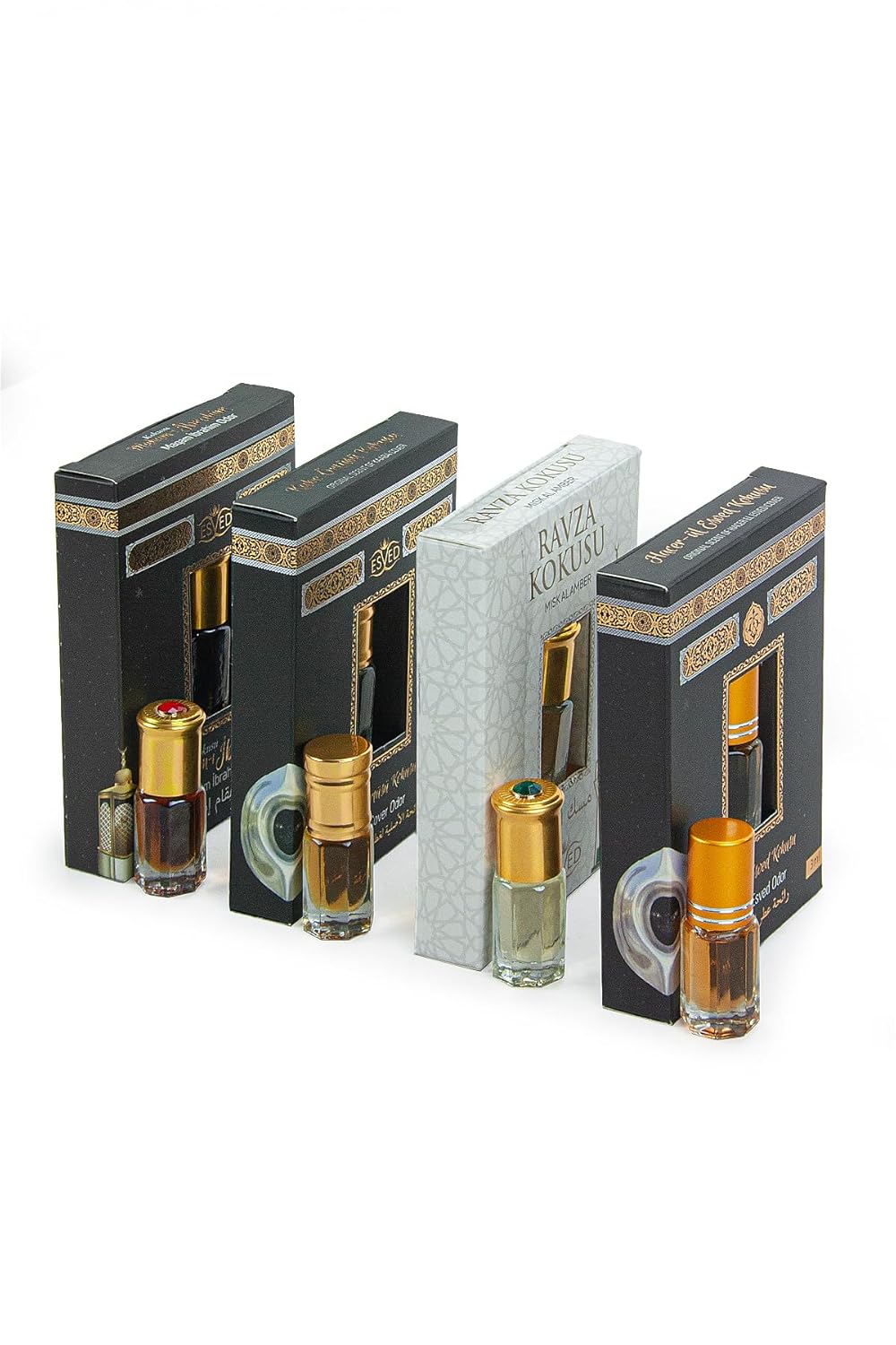 SODEF Hajj and Umrah Fragrance Set 4-Piece - Makam-ı İbrahim, Hacer-ül Esved, Kabe Örtüsü, Ravza Scents, Concentrated Perfume Oil, Traditional Aroma, One Size - One Size