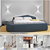 Vista 3 de Kawell Lámpara de pared moderna creativa de 10 W, lámpara de pared LED hacia arriba hacia abajo, impermeable, IP65, lámpara de pared de aluminio