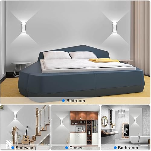 Miniatura 3 de Kawell Lámpara de pared moderna creativa de 10 W, lámpara de pared LED hacia arriba hacia abajo, impermeable, IP65, lámpara de pared de aluminio,